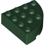 Brick Round Corner 4 x 4 Full Brick in Dark Green