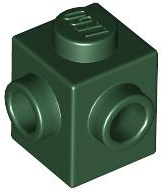 Brick Special 1 x 1 with Studs on 2 Adjacent Sides in Dark Green