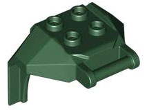 Plate Special, 2 x 2 Studs and Handle, Closed Ends (Mech Chest Plate / Armor) in Dark Green
