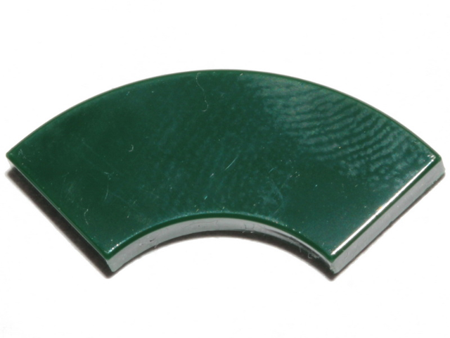 Tile 2 x 2 Curved, Macaroni in Dark Green