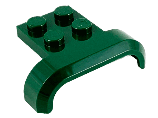 Wheel Arch, Mudguard 3 x 4 with 2 x 2 Plate in Dark Green