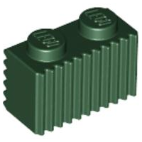 Brick Special 1 x 2 with Grille in Dark Green