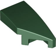 Brick Wedged, Curved 2 x 1 with Stud Notch Right in Dark Green