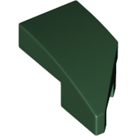 Brick Wedged, Curved 2 x 1 with Stud Notch Left in Dark Green
