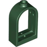 Window 1 x 2 x 2 2/3 with Rounded Top in Dark Green