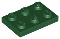 Plate 2 x 3 in Dark Green
