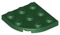 Plate Round Corner 3 x 3 in Dark Green