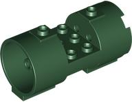 Cylinder 3 x 6 x 2 2/3 Horizontal Hollow Studs in Dark Green