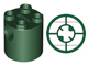 Brick Round 2 x 2 x 2 Robot Body, Axle Holder '+' Orientation in Dark Green
