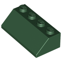Brick Sloped 45° 2 x 4 in Dark Green