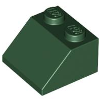 Brick Sloped 45° 2 x 2 in Dark Green
