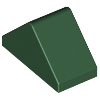 Brick Sloped 45° 2 x 1 Double with Inside Stud Holder in Dark Green
