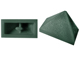 Brick Sloped 45° 2 x 1 Triple with Ovoid Bottom Pin in Dark Green