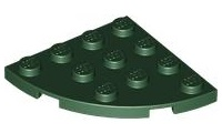 Plate Round Corner 4 x 4 in Dark Green