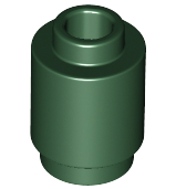 Brick Round 1 x 1 Open Stud in Dark Green