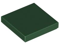 Tile 2 x 2 with Groove in Dark Green