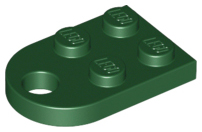 Plate Special 3 x 2 with Rounded End, Hole in Dark Green