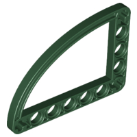 Technic Beam 5 x 7 L-Shape with Quarter Ellipse Thin in Dark Green