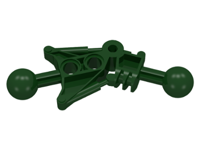 Large Figure Skeletal, Limb, Angular with 2 Ball Joints, and 2 Holes (Toa) in Dark Green