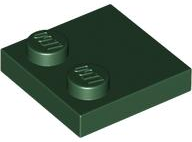Plate Special 2 x 2 with Only 2 studs in Dark Green