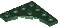 Plate Special 4 x 4 with 3 x 3 Quarter Round Cutout in Dark Green