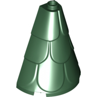 Tower Roof 2 x 4 x 4 Half Cone Shaped with Roof Tiles in Dark Green