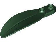 Plant, Leaf 2 x 6 x 1 with 2 Studs in Dark Green