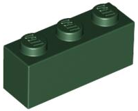 Brick 1 x 3 in Dark Green