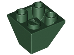 Brick Sloped Inverted 45° 2 x 2 Double Convex in Dark Green