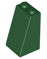 Brick Sloped 75° 2 x 2 x 3 [Solid Studs] in Dark Green