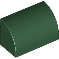 Brick Curved 1 x 2 x 1 No Studs in Dark Green