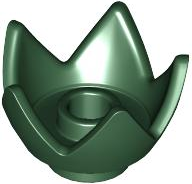 Crown / Flower / Egg Shell Half in Dark Green