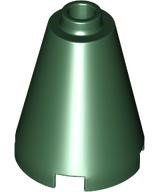 Cone 2 x 2 x 2, Open Stud in Dark Green