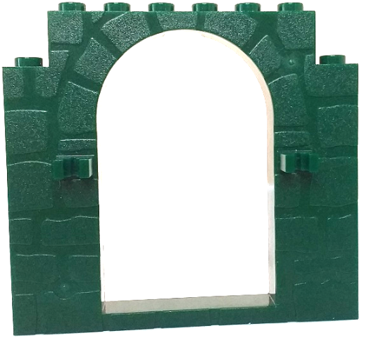 Door Frame 1 x 8 x 6 with Moulded Stone Print and Clips in Dark Green