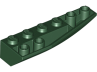 Brick Wedged, Curved Inverted 6 x 2 Right in Dark Green