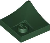 Plate Special 2 x 2 with Double Inverted Curve, 1 Stud in Dark Green