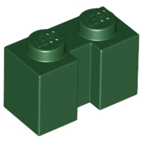 Brick Special 1 x 2 with Groove in Dark Green