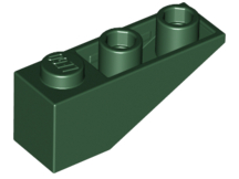 Brick Sloped Inverted 33° 3 x 1 with Internal Stopper and No Front Stud Connection in Dark Green