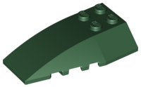 Brick Wedged, Curved 6 x 4 Triple in Dark Green
