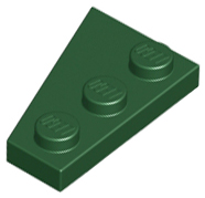 Wedge Plate 3 x 2 Right in Dark Green