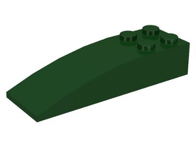 Brick Curved 6 x 2 in Dark Green