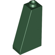 Brick Sloped 75° 2 x 1 x 3 with Hollow Stud in Dark Green