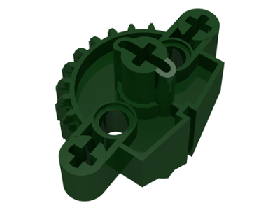 Large Figure Skeletal, Torso, Gear 9 Tooth with 3 Axle Holes and 2 Holes (Matoran) in Dark Green