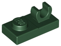 Plate Special 1 x 2, Top Clip [Open O] in Dark Green