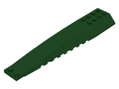 Brick Wedged, Curved 16 x 4 Triple with Inner Ridges in Dark Green