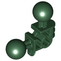 Large Figure Skeletal, Limb, Angular 90°, 3 x 3 x 2 with 2 Ball Joints, and Axle Hole in Dark Green