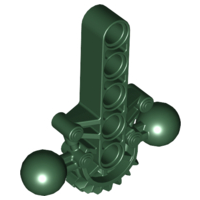 Large Figure Skeletal, Torso with Beam, 2 Ball Joints, and 7 Tooth Half Gear in Dark Green