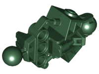 Large Figure Skeletal, Limb, with 2 Ball Joints, and 3 Holes (Vahki) in Dark Green