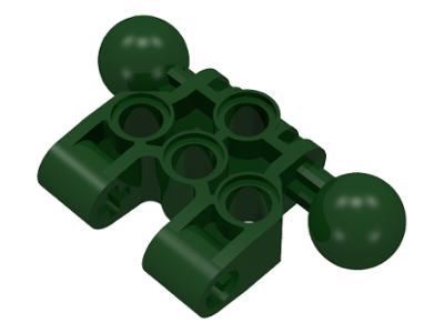 Large Figure Skeletal, Torso, Lower, with 2 Ball Joints, 2 Axle Holes, and 4 Holes (Vahki) in Dark Green