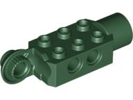 Technic Brick Special 2 x 3 with Pin Holes, Rotation Joint Ball Half [Vertical Side], Rotation Joint Socket in Dark Green